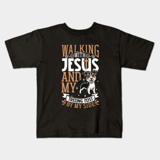 Jesus and dog - Mountain Feist Kids T-Shirt
